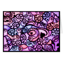 Heart Beats Singing, Stained Glass style Greeting Cards