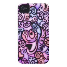 Heart Beats Singing, Stained Glass style iPhone 4 Cases