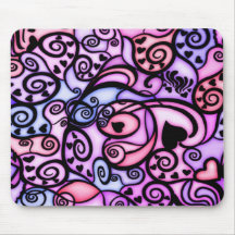 Heart Beats Singing, Stained Glass style Mousepad