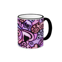 Heart Beats Singing, Stained Glass style Coffee Mug
