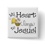 Heart Bee longs to Jesus buttons