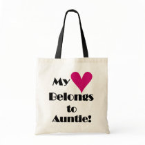 Heart Belongs to Auntie Tshirts and Gifts Canvas Bag