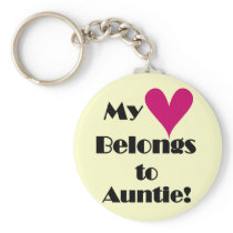 Heart Belongs to Auntie Tshirts and Gifts Key Chains