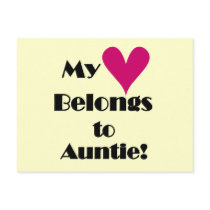 Heart Belongs to Auntie Tshirts and Gifts Post Card