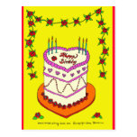 Heart Birthday Cake Postcards