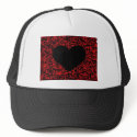 Heart Black Red hats