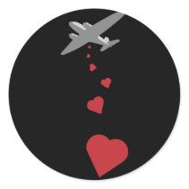 Heart Bomber - Make Love Not War Round Stickers