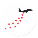 Heart bomber round sticker