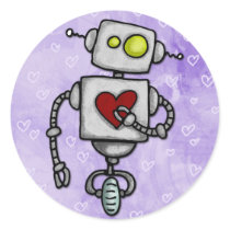 heart bot round sticker