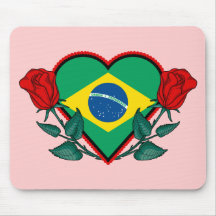 Heart Brazil Mouse Pad