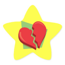 Heart Broken Star Sticker