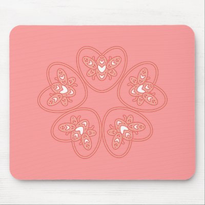 Heart Bumblebee Flower Mouse Pad by adellaandmella