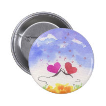 Heart Butterflies In Love Buttons