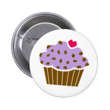 Heart Choco Chip Blueberry Cupcake Buttons