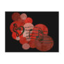 Heart clefs, music notes + red polka dots postcards