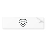 heart crosshairs bumper stickers