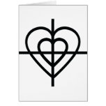 heart crosshairs greeting cards