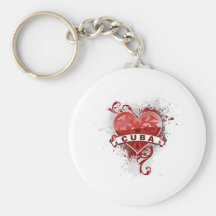 Heart Cuba Keychains