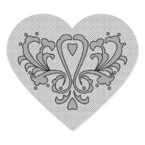 Heart Damask Set (Black And White)