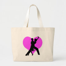 Heart dance tote bags