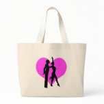 Heart dancers tote bags