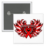 Heart Disease Awareness Heart Wings.png Pinback Buttons