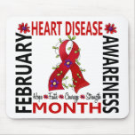 Heart Disease Awareness Month Flower Ribbon 4 Mousepad
