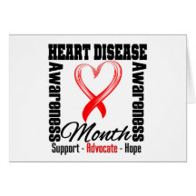 Heart Disease Awareness Month Ribbon Greeting Card