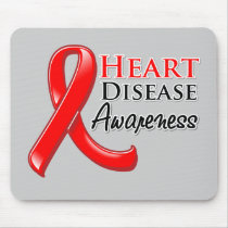 Heart Disease Awareness Ribbon Mousepads