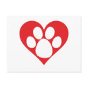 Heart Dog Paw postcards