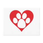 Heart Dog Paw postcards