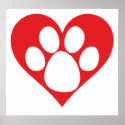Heart Dog Paw posters
