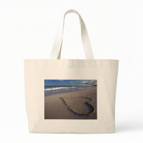 Heart Drawn on the Beach Bag