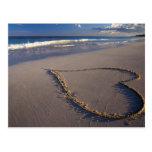 Heart Drawn on the Beach Postcard