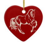 Heart Dressage Horse Christmas Ornaments