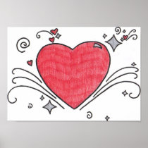 Heart explosion print