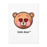 Heart eyes Hello Bear postcards