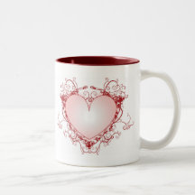 Heart Filigree Coffee Mugs