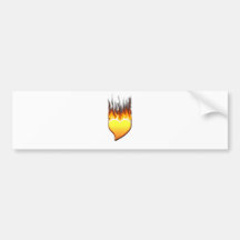Heart Flame tilted III Bumper Sticker
