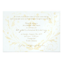 Heart Floral Diamond 60th Wedding Anniversary Invite