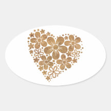 heart flowers 4 stickers