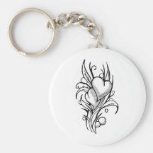 Heart Flowers Key Chains