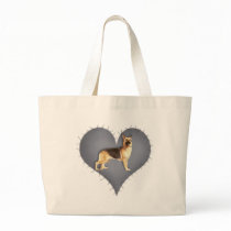 Heart German Shepherd Canvas Bags