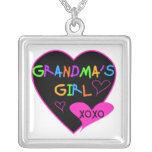 Heart Grandma's Girl T-shirts and Gifts Necklace