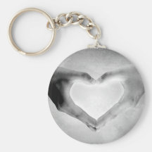 Heart Hands B&W Photo Key Chain