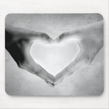 Heart Hands B&W Photo Mouse Mat