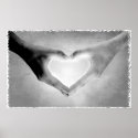 Heart Hands B&W Photo posters