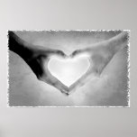 Heart Hands B&W Photo posters