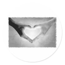 Heart Hands B&W Photo