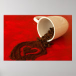 heart in coffee grounds posters